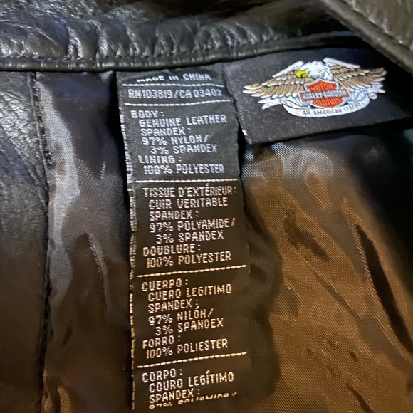 Harley Davidson Womens Leather Chaps Sz XL White Embroidery on Leg EC - Picture 8 of 9